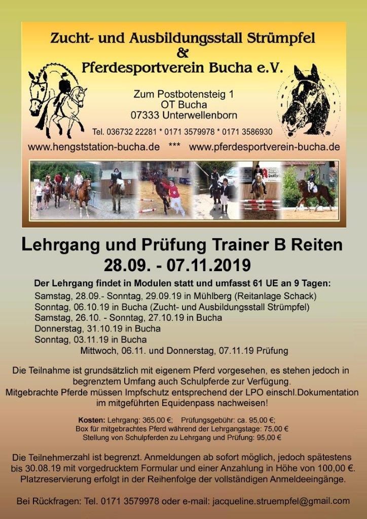 Trainer B Lehrgang Herbst 2019